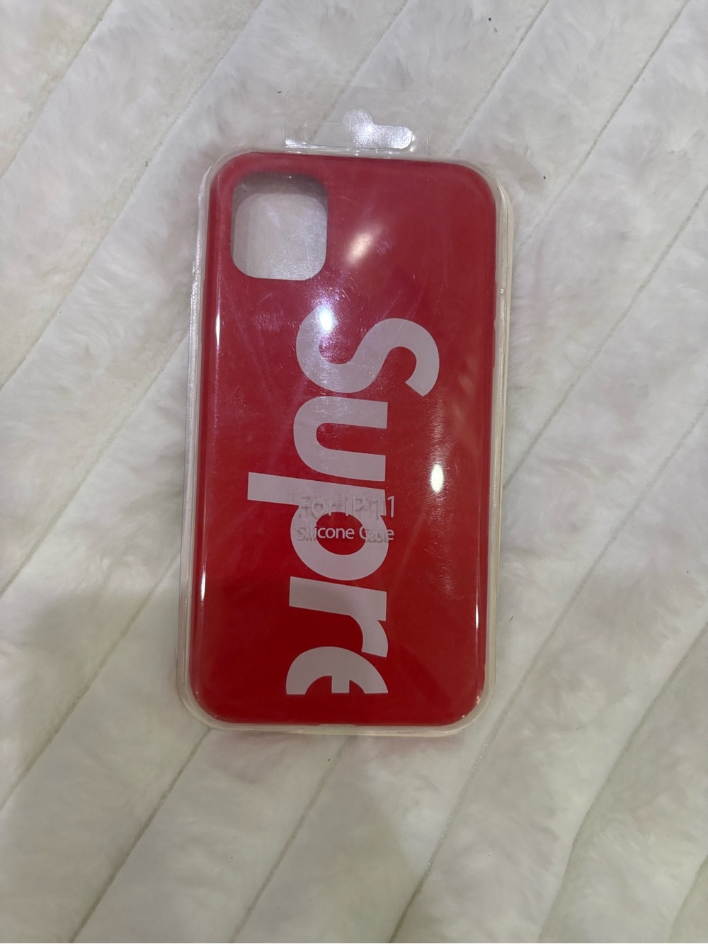 & Other Stories Red Silicone Phone 11 Case with White Logo